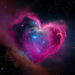 heart shaped nebula. heart galaxy. astrological symbol of love