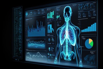digital virtual screen for analytics Medical data , Medical technology concept stock photo Healthcare And Medicine, Doctor, Technology, Medical Exam, Medicine