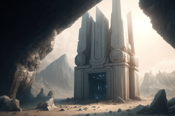 Wall Mural - fantasy scene ancient ruins, game design inspiration. sketch art for artist creativity and inspiration. generative AI	
