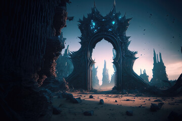 Wall Mural - fantasy scene ancient ruins, game design inspiration. sketch art for artist creativity and inspiration. generative AI	

