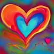 Abstract Heart within a Heart  falling from the sky valentines day background