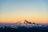 Fototapeta Góry - Rising sun touching Mt Baker