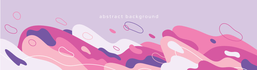 Wall Mural - trendy abstract background. hand drawing various shapes and doodle objects. composition of amorphous