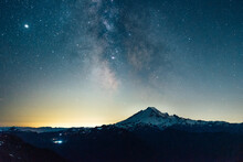 Milky Way Over Mt Baker In Washington