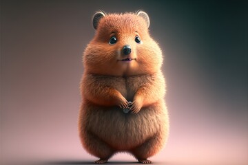 Quokka. Cute adorable animal inspired by some cartoon movies
