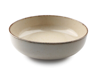 Empty ceramic bowl isolated on white background