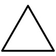Monochrome vector graphic of an equilateral triangle with rounded vertices