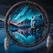 Dreamcatcher in a beautiful landscape, spirit animal theme