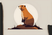 Groundhog Day Vector Illustration, Minimalist Design, Groundhog Day Background Graphics