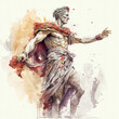 watercolor of Julius Caesar