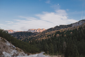 Sunset in the northern italian alps