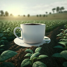 Coffee Cup With Landscape