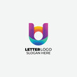 letter u and o design colorful logo vector icon