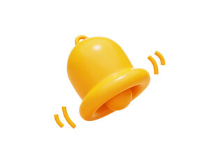 Bell notice alert new event information sign or symbol website icon 3d illustration