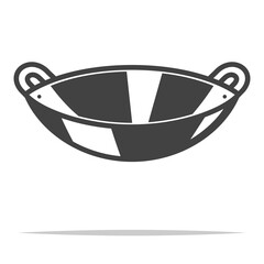 Wall Mural - Cooking wok icon transparent vector isolated