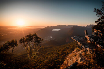 Wall Mural - Scene of the Boroka Lookout in the Grampians National Park in the sunrise