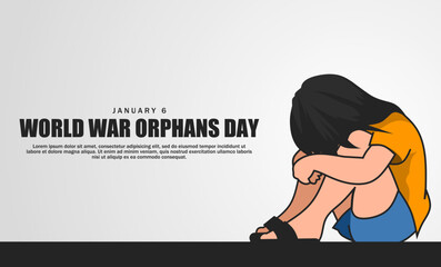 World war orphans day theme. Vector illustration. Suitable for Poster, Banners, campaign and greeting card. 