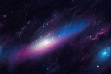 Universe filled with stars, nebula and galaxy