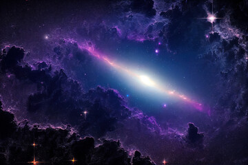 Wall Mural - illustration of a space cosmic background of supernova nebula and stars