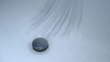 Water Dripping On Bath Tub Drain From Shower Head - Close Up