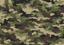 Camouflage Texture Seamless Pattern. Military Style Abstract Modern Endless Ornament For Fabric And Fashion Textile Print. Vector Background.