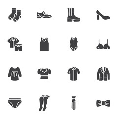  Women's clothing vector icons set