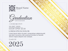 Elegant Graduation Invitation Template With Ornament