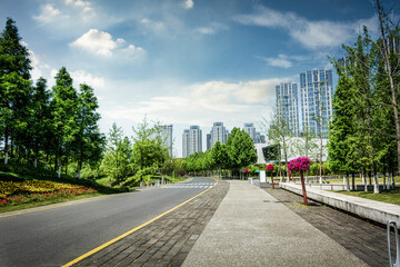 Canvas Print - Commercial buildings in modern big cities