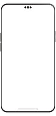 Wall Mural - Smartphone screen mockup front view. Phone mockup with blank transparent screen on isolated background.