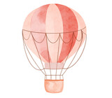 pink hot air balloon watercolor