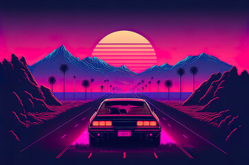 background retro Synthwave