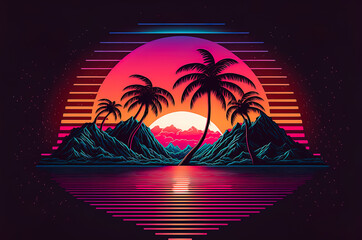 background retro Synthwave