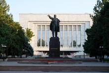 Vladimir Lenin Statue In Bishkek, Kyrgyzstan. 