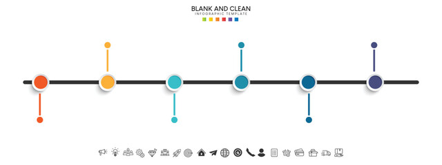 Poster - Blank and clean. Steps business data visualization timeline process infographic template design