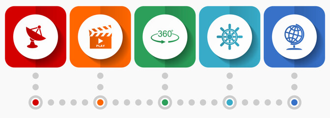 Leinwandbilder - Communication vector icons, technology flat design web buttons collection, business concept infographic template