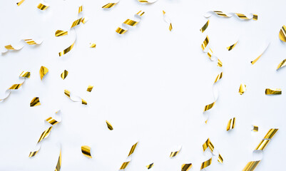 Wall Mural - abstract golden luxury confetti frame for copy space