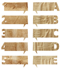 Aufkleber - alphabet letters number paper and paper banners.