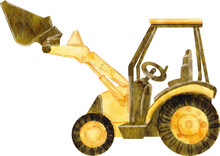 Back Hoe Toy Watercolor Toy Clip Art Baby Equipment