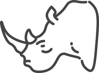 Wall Mural - Rhinoceros head icon. Safari animal linear symbol