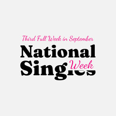 Wall Mural - National Singles Week. Suitable for greeting card poster and banner