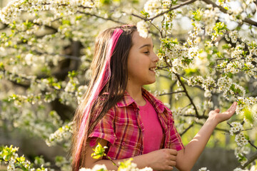 Wall Mural - portrait of a happy cute girl 8-9 years old.