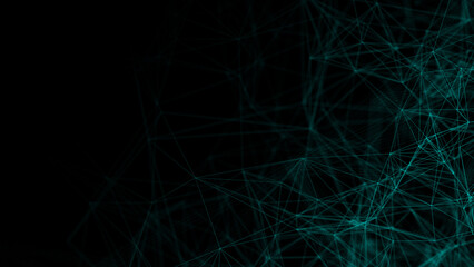Wall Mural - abstract plexus geometry background. digital technology network connection concept. 3d rendered illu