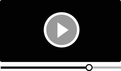 Multimedia video player shape. Live video streaming icon, broadcasting pictogram vector illustration