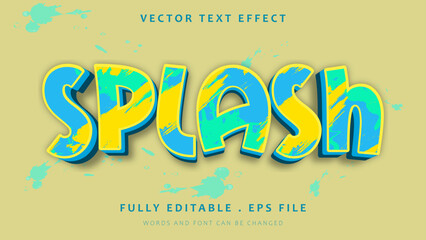 Canvas Print - 3d Colorful Paint Splash Grunge Editable Text Effect Design