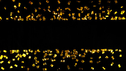 Wall Mural - golden glitter particle frame for background and copy space
