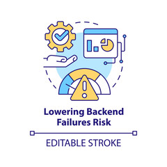 Wall Mural - lowering backend failures risk concept icon. high digital service performance abstract idea thin lin