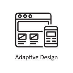 Web Design Vector Outline Icon Design illustration. Design and Development Symbol on White background EPS 10 File