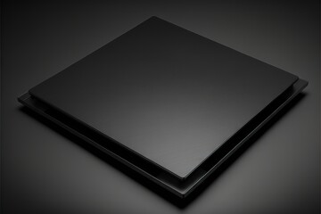 Wall Mural - a close up of a black laptop on a black surface with a black background and a black background with a black background and a black background with a black background and white background with a.