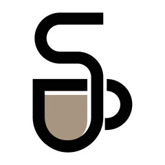 Wall Mural - coffee cup logo with letter S