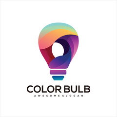 Wall Mural - bulb gradient colorful logo design